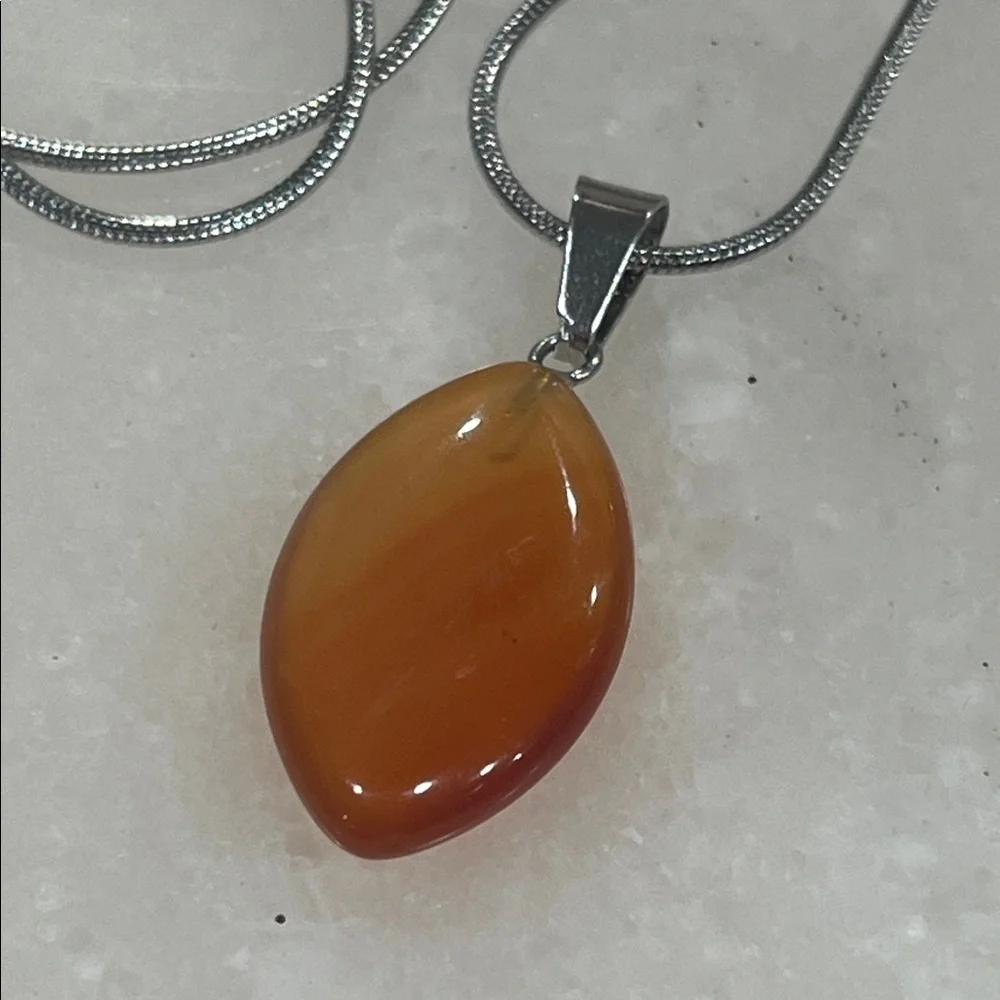 Carnelian Agate Pendant Necklace